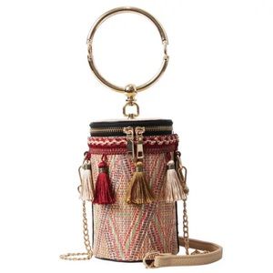 Multicolor Bucket Tassel Crossbody Handbag